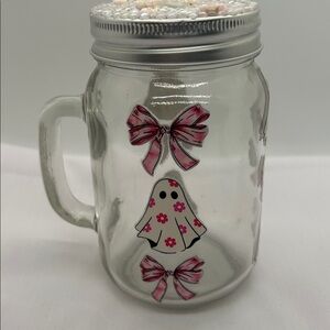 Cute Ghost with Pink Bows and flowers Mug